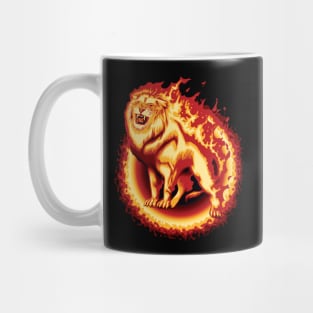 Fire Lion and Sun Mug